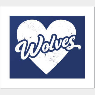 Vintage Wolves School Spirit // High School Football Mascot // Go Wolves Posters and Art